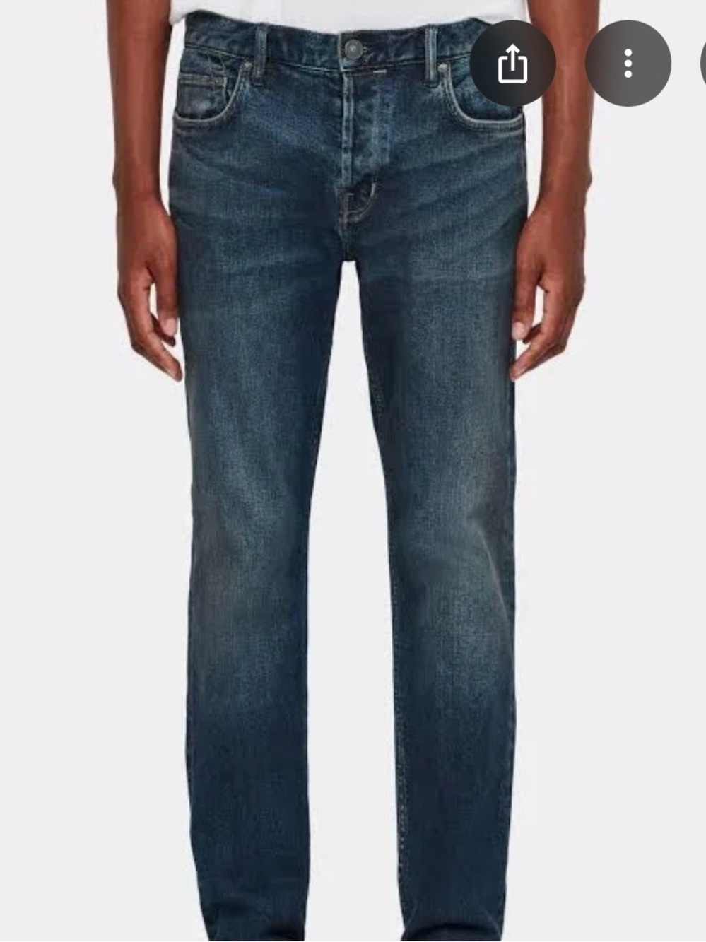 AllSaints Men's Straight Jeans - Dark Blue Wash